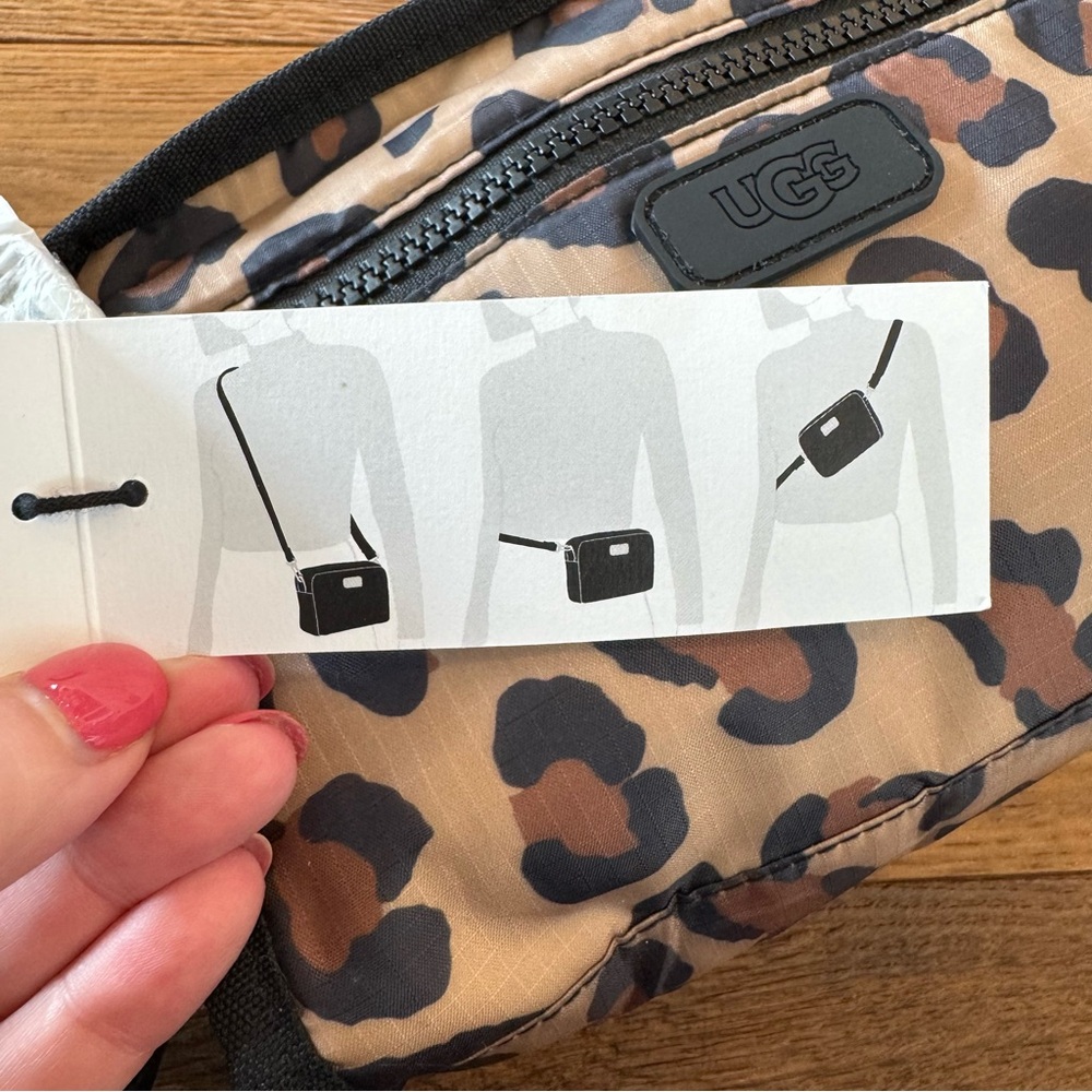 UGG Leopard-Print Mini Belt Bag in Tan and Black - Picture 9 of 12